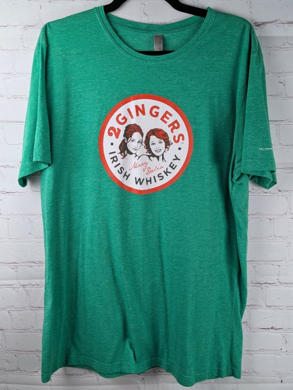 2 Gingers Irish Whiskey Green Heather Graphic Tee XL